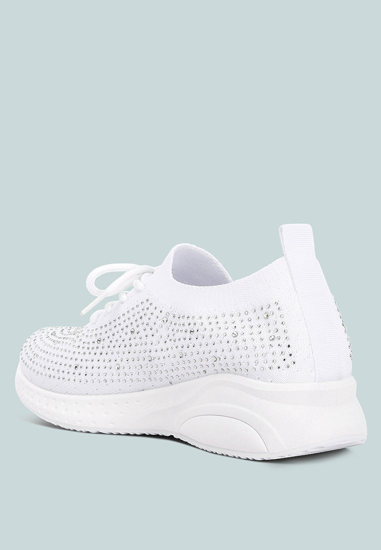 Elizha Stud Embellished Lace Up Sneakers