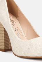 Elsie Canvas Block Heel Pumps