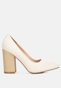 Elsie Canvas Block Heel Pumps