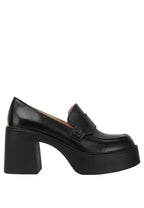 Elspeth Heeled Platform Leather Loafers