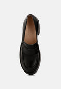 Mocassins à plateforme en cuir à talons Elspeth