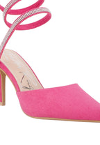 Elvira Rhinestone Embellished Strap Up Sandals