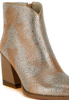 Embellished pink ankle boots for women with a stylish design and high heel for trendy outfits