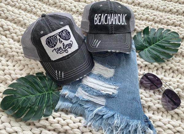 Embroidered beach hat from Ocean and 7th featuring unique designs for stylish summer outings