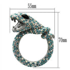 Emerald green statement brooch in unique lizard design with sparkling rhinestones and bold features