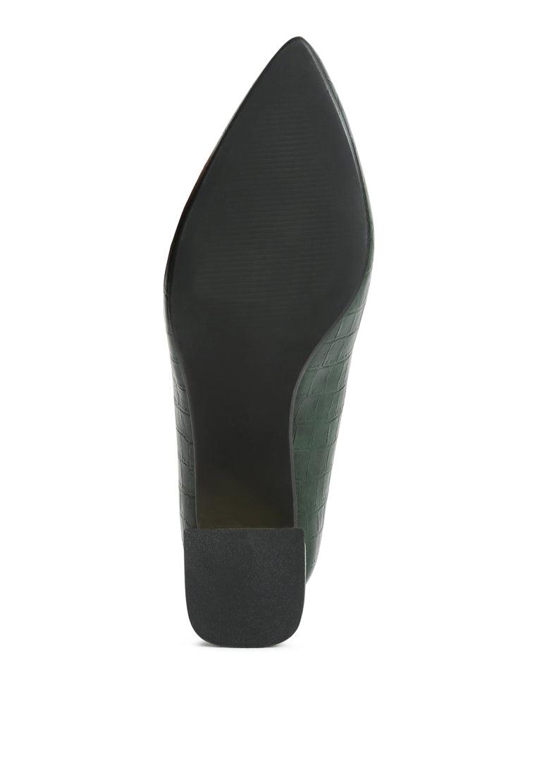 Women's Shoes - Heels Emersyn Croc Pattern Block Heel Pump Shoes
