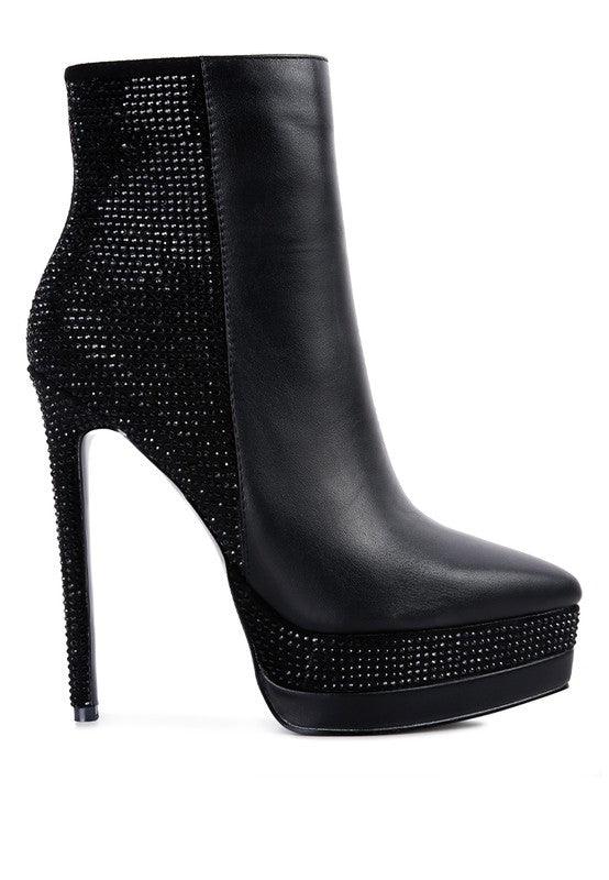 Women's Shoes - Boots Encanto Diamante Set High Heeled Ankle Boot