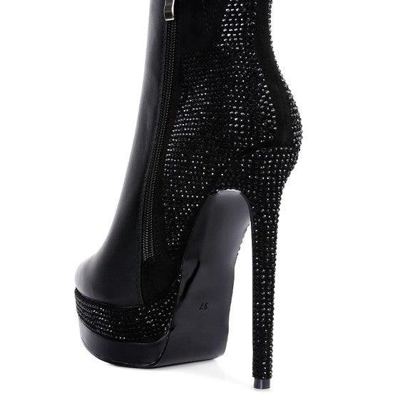 Women's Shoes - Boots Encanto Diamante Set High Heeled Ankle Boot