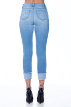Mid Rise Destructed Ankle Skinny Jeans