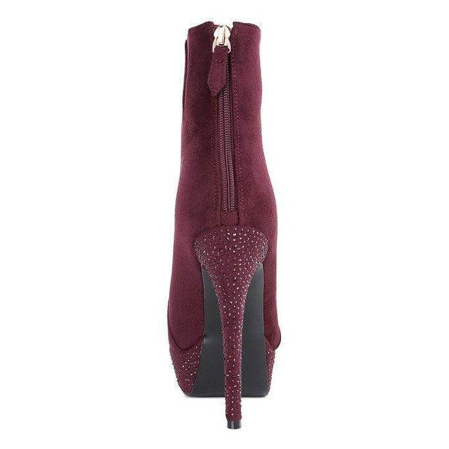 Espiree Microfiber High Heeled Ankle Boots - VacationGrabs