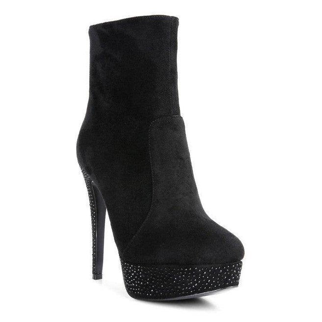 Espiree Microfiber High Heeled Ankle Boots - VacationGrabs