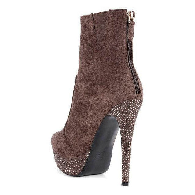 Espiree Microfiber High Heeled Ankle Boots - VacationGrabs