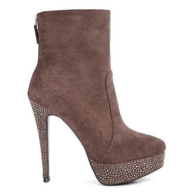 Espiree Microfiber High Heeled Ankle Boots - VacationGrabs