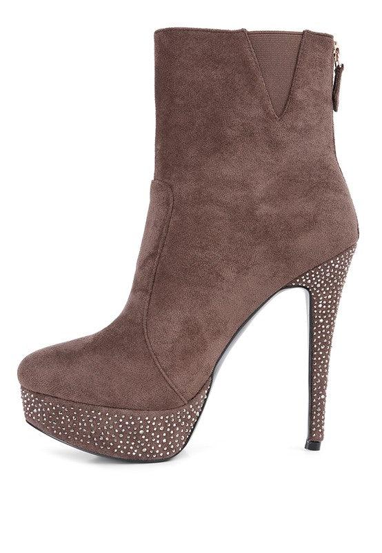 Women's Shoes - Boots Espiree Microfiber High Heeled Ankle Boots