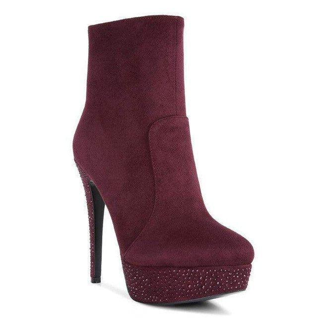 Espiree Microfiber High Heeled Ankle Boots - VacationGrabs