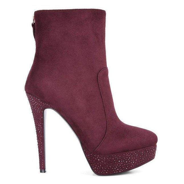 Espiree Microfiber High Heeled Ankle Boots - VacationGrabs
