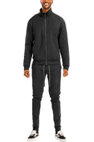 Men's 2PC Track Set in Black from VacationGrabs, perfect essential mens activewear for workouts