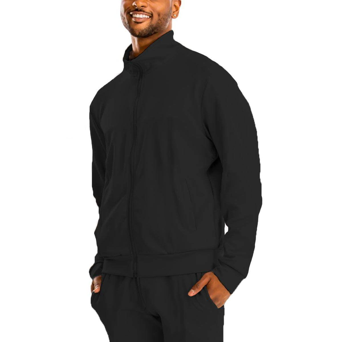 Men's 2PC Track Set in Black by VacationGrabs, featuring essential mens activewear for workouts