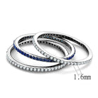 Three Women's Eternity Bands with Blue Stones and Clear Crystals from VacationGrabs, each 1.6mm wide