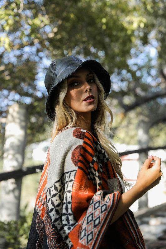 Leto Accessories Women's Ethical Fashion Bucket Hat in Black, perfect for stylish outdoor looks
