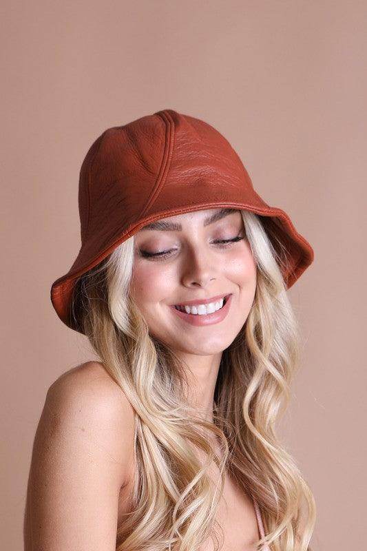 Leto Accessories ethical fashion bucket hat in rust color designed for stylish women