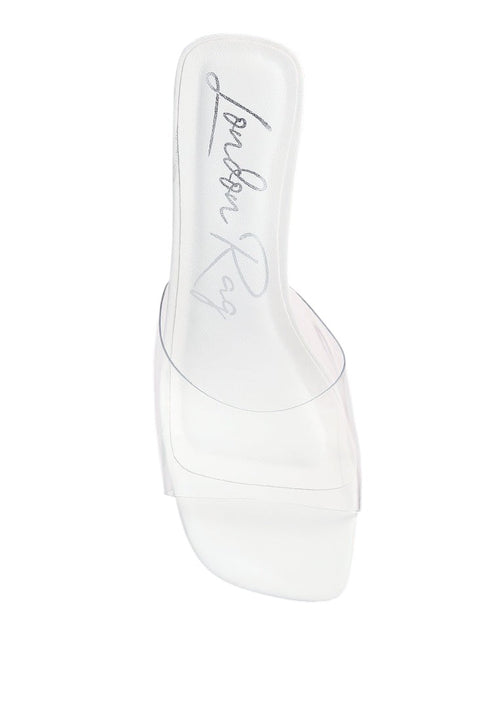 Eugnie Clear Straps Block Heel Sandals