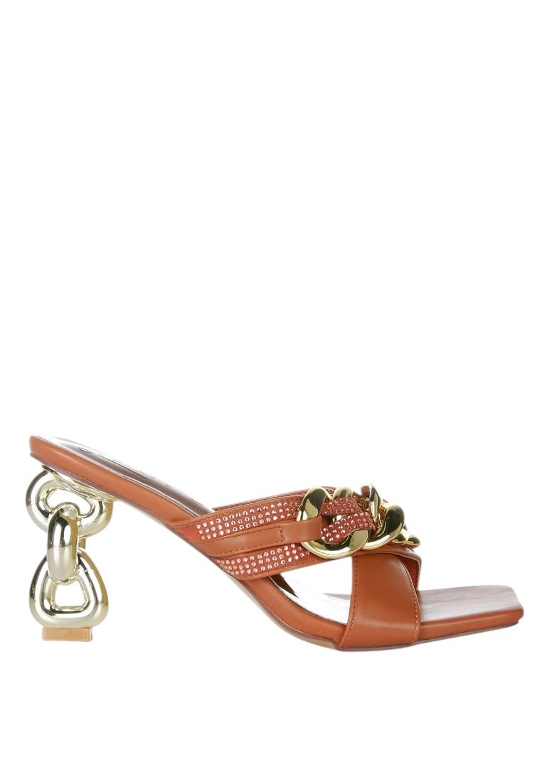 Sandales Evelane métallisées à strass