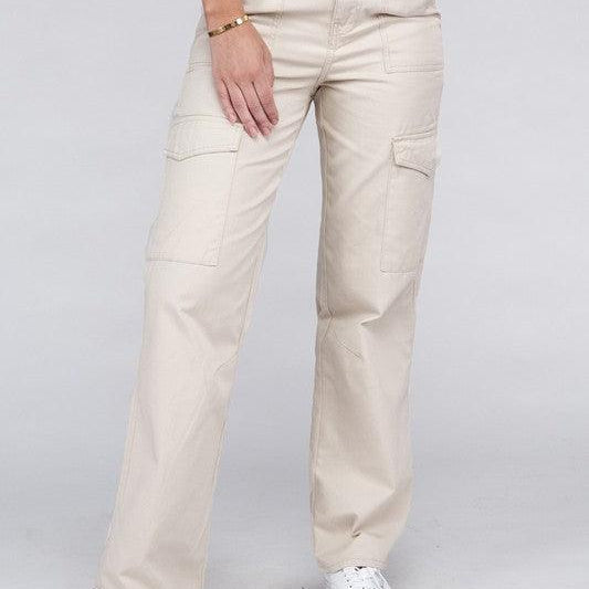 Women's Pants Everyday Wear Elastic-Waist Cargo Pants