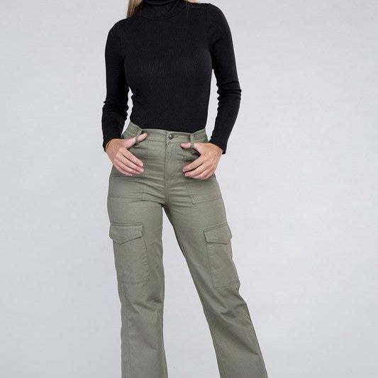 Women's Pants Everyday Wear Elastic-Waist Cargo Pants