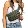 Evyn Quilted Puffer Sling Crossbody Belt Bum Fanny Waist Bag