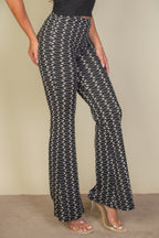 Women's patterned flared pants, stylish design, perfect for casual outings