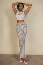 Women's high waist patterned jeans, stylish and comfy for casual wear