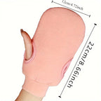 Pink exfoliating gloves for dead skin, soft and comfortable material