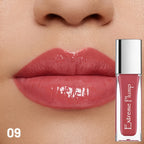 VacationGrabs lip gloss in pink for a glossy, plump finish.