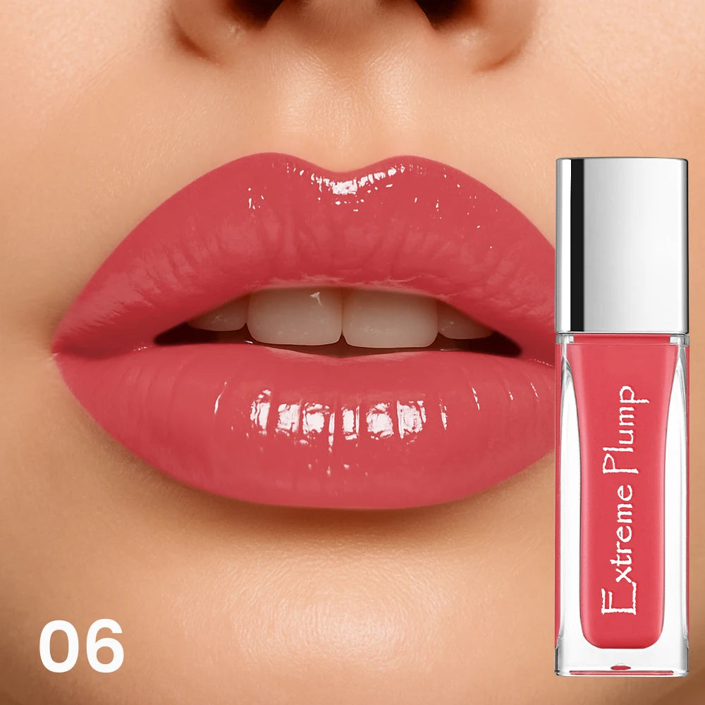 Extreme Plump lip gloss in soft pink, perfect for a glossy finish