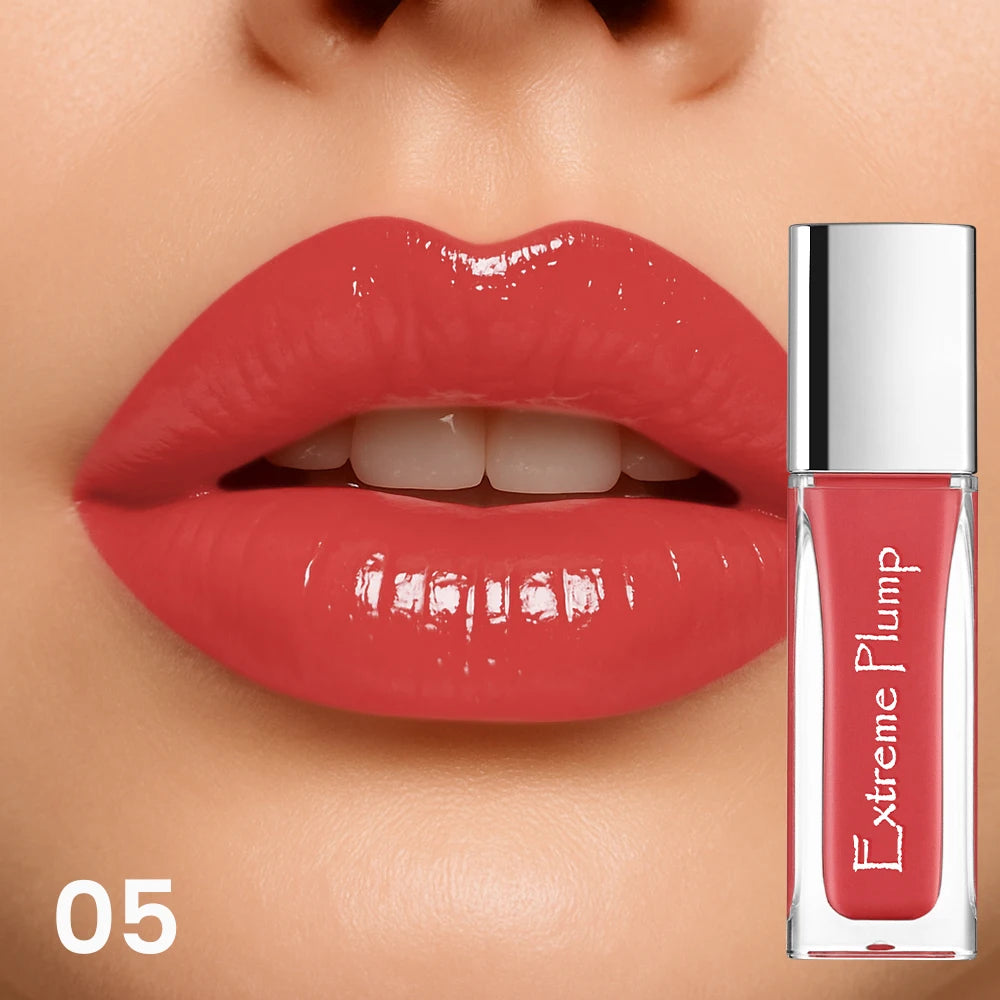 Extreme Plump lip gloss in pink with high-shine finish for fuller lips