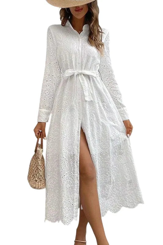 Eyelet Midi Dress