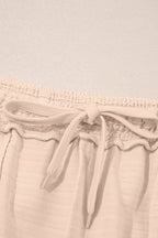 Solid Textured T-Shirt and Shorts Set