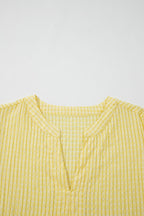 Gingham Textured Bow Tie Tiered Midi Dress
