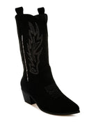 Women's Shoes - BootsMae Embroidery Detail Cowboy Boots - VacationGrabs