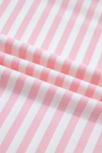 Stripe Drop Shoulder Top & Buttoned Pants Set
