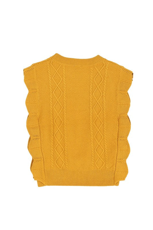 Women's SweatersRuffle sweater vest - VacationGrabs