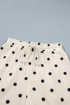 Polka Dot Loose Tee & Drawstring Shorts Set