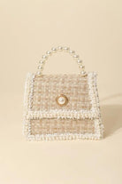 Wallets, Handbags & Accessories Fame Pearly Trim Woven Handbag