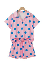 Polka Dot V-Neck Tee & Drawstring Shorts Set