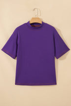 Reversible Contrast Stitching Mock Neck T-Shirt