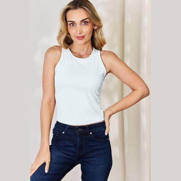 Essential Round-Neck Slim Tank - VacationGrabs
