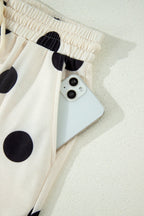 Polka Dot V-Neck Tee & Drawstring Shorts Set
