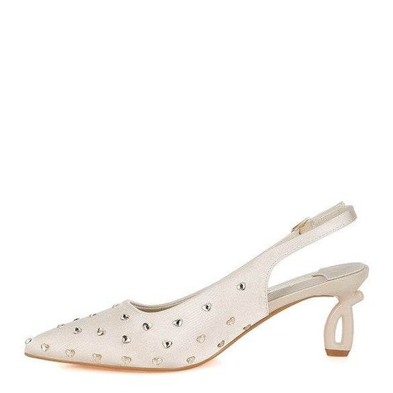 Dasavla Heart-Shaped Rhinestone Studded Slingbacks - VacationGrabs