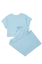 Plus Size Solid Top & Drawstring Pants Set